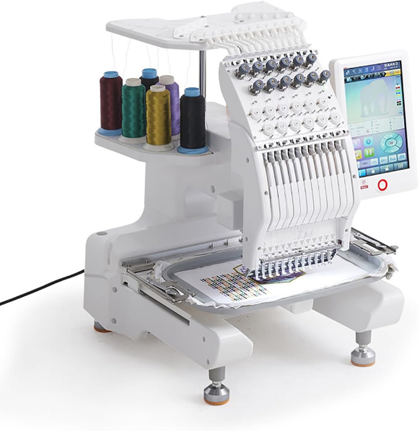 Computerized Sewing and Embroidery Machine with Color Touch Screen, Supports Multiple Patterns and Colors, 500 Patterns in Memory