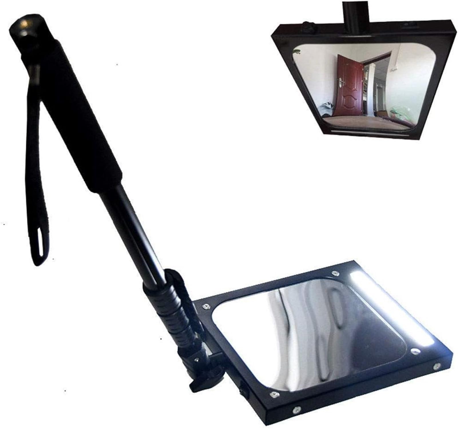 Espejo de inspección para Bajos de vehículo, con luz LED, Mango retráctil Ajustable, Equipo Visual para vehículo, Recargable.