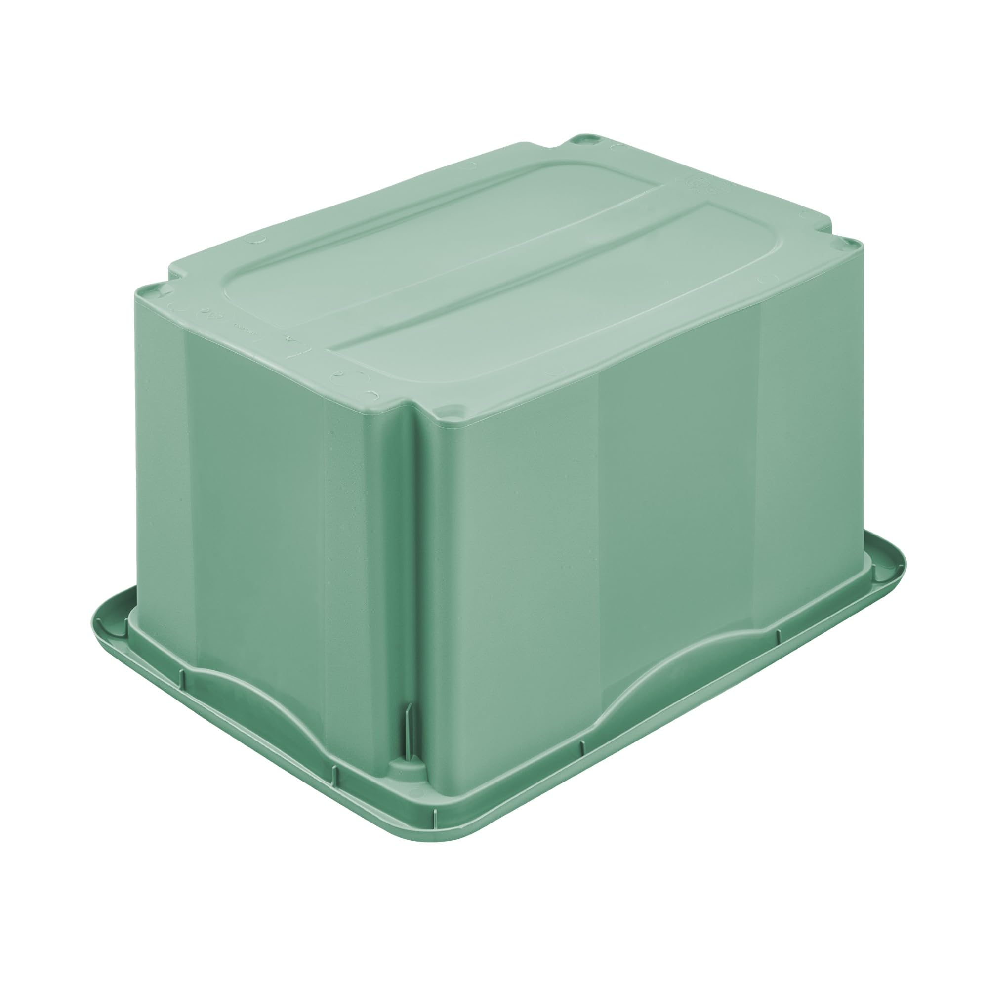 keeeper emil 3x Aufbewahrungsbox mit Dreh-/Stapelsystem, 54,5 x 39 x 29,5 cm, 45 l, Nordic Green