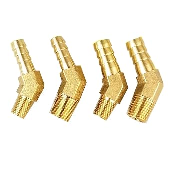 1pcs Brass Hose Barb Fittings 45 Degree Elbow 8mm 9mm 10mm Hose ID to BSPT1/8" 1/4" Male Thread Adapter6mm-ZG1/8