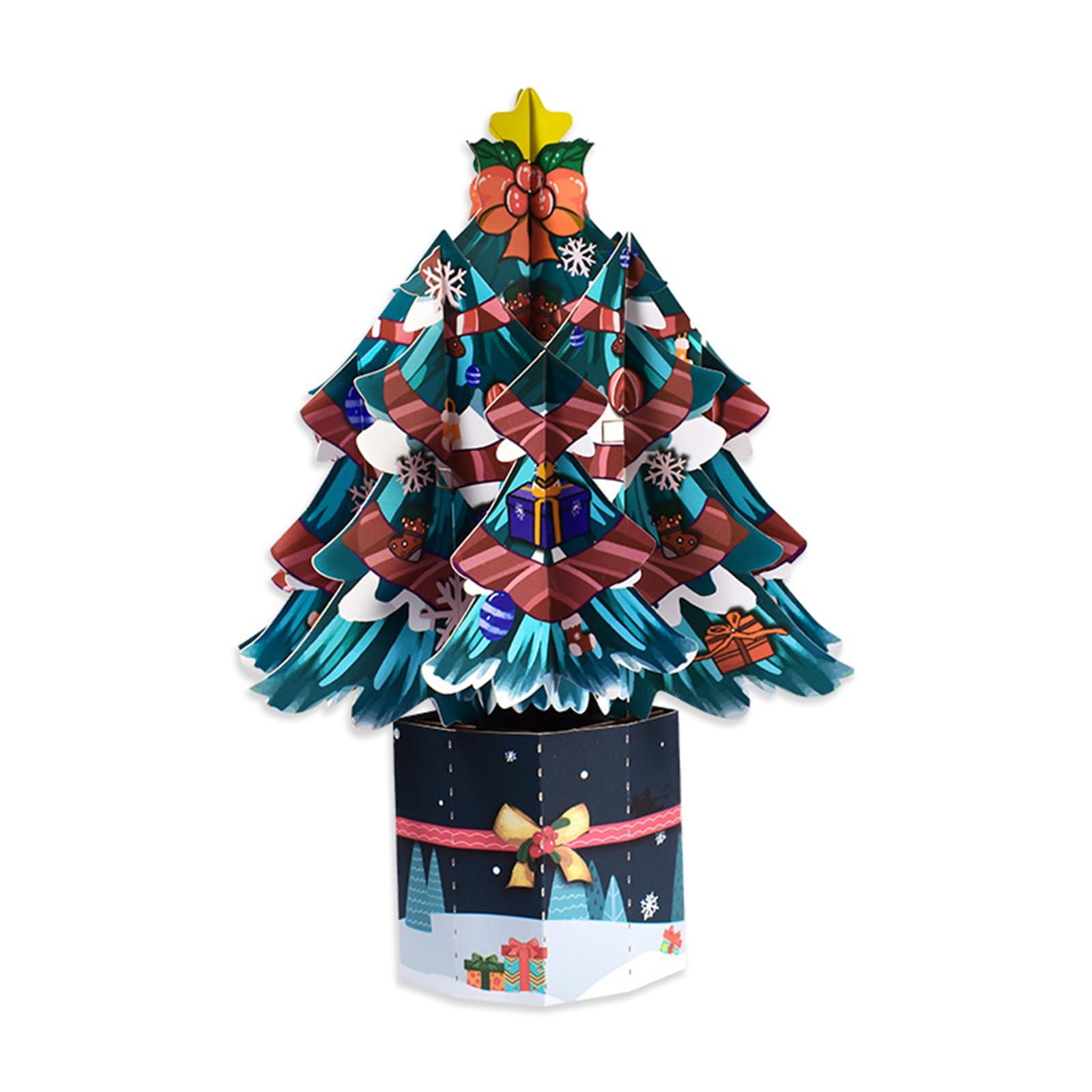 Tsophreniq Delicate Christmas Blessing Card 3D Card with Structure Holiday Decor for Holiday Wishes Blessing Message Christmas Collection Cards