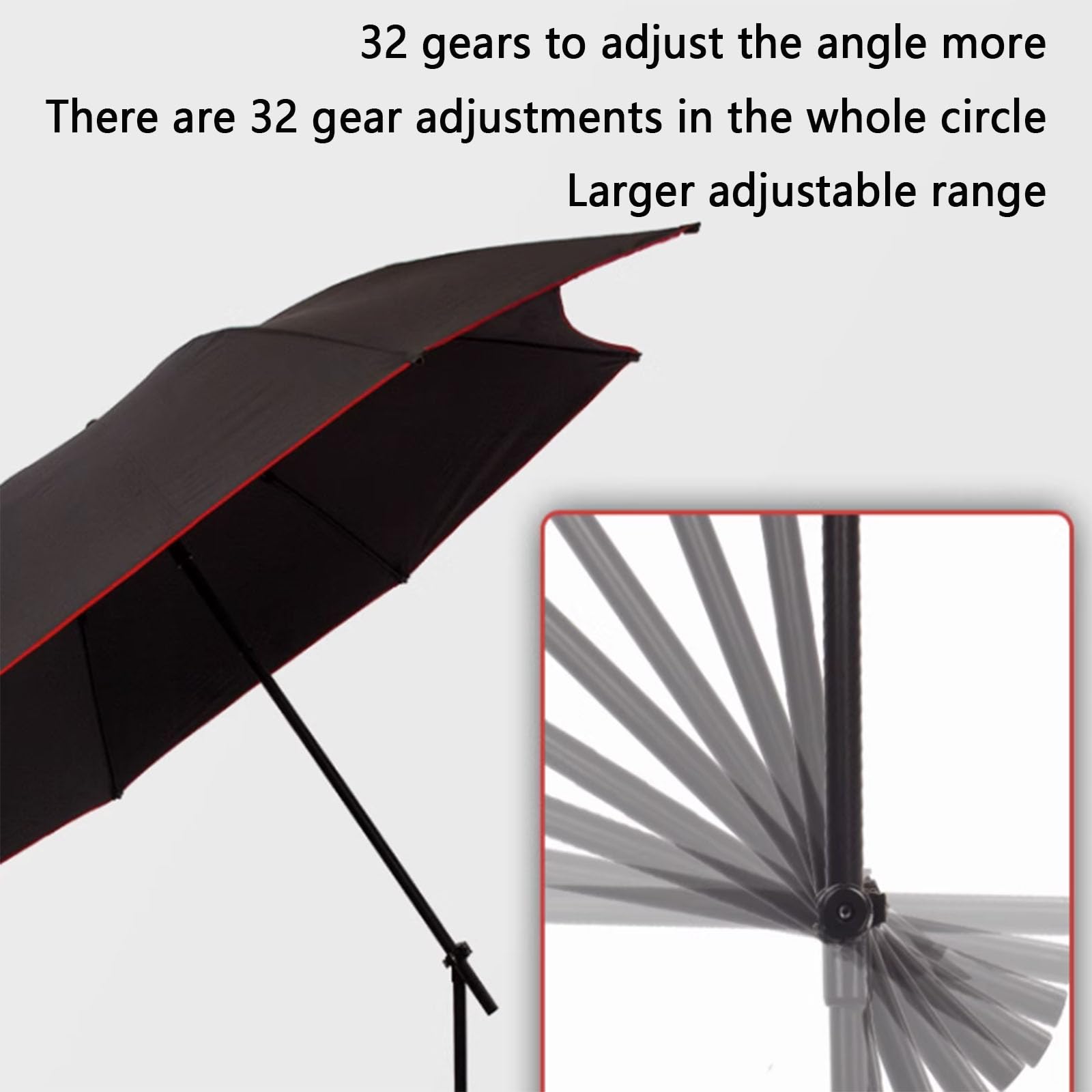 Parasol wędkarski z widelcem do podłoża, przenośny, jednowarstwowy, pogrubiony parasol z przełącznikiem przyciskowym, 32 poziomy regulacji, torba do przenoszenia w zestawie na plażę, patio, wędkowanie