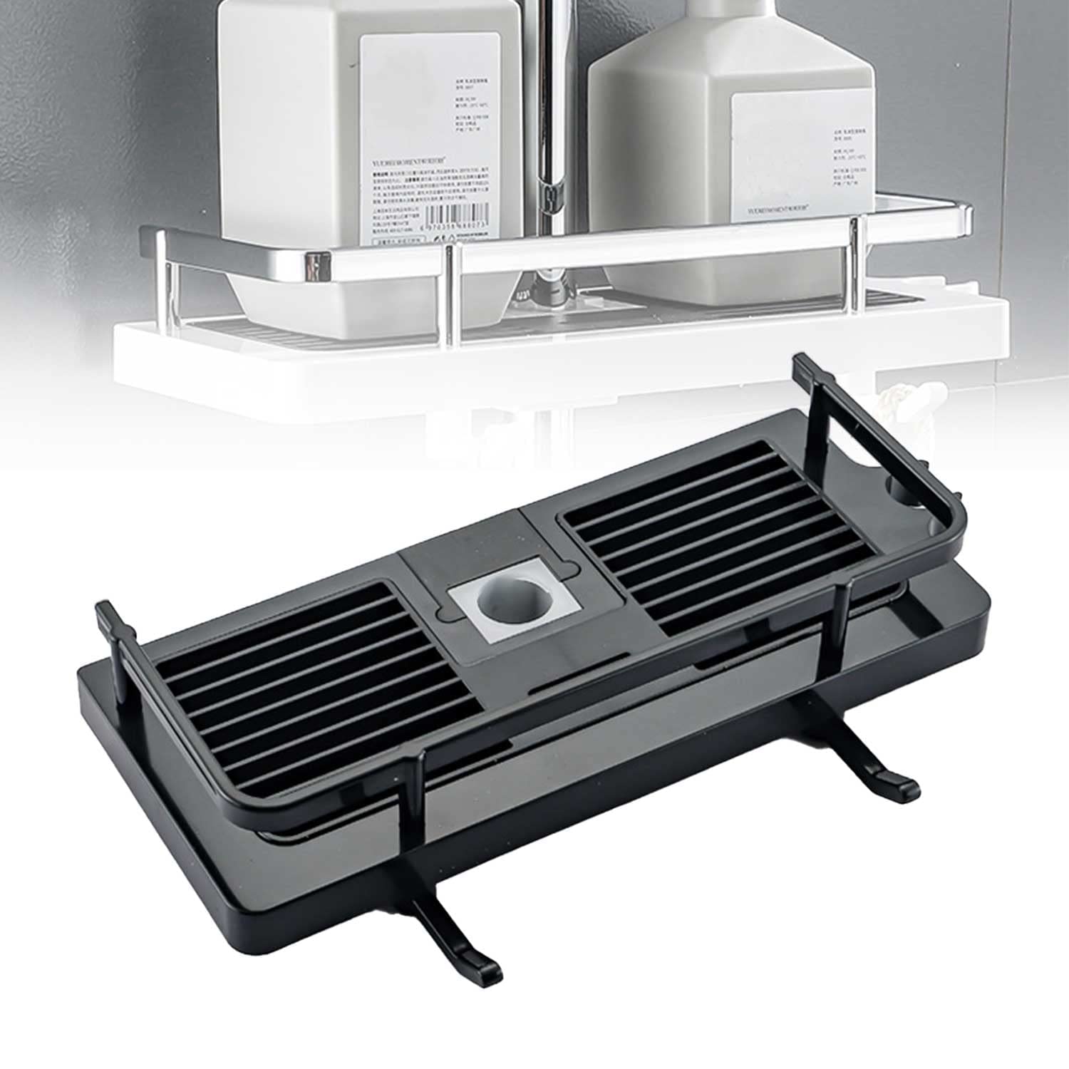 Punch-free Multi-function Storage Rack 2-in-1 Liftable Shower Rack Bathroom Shower Shelf Bathroom Shelf Caddy for Shower Rail Bathroom