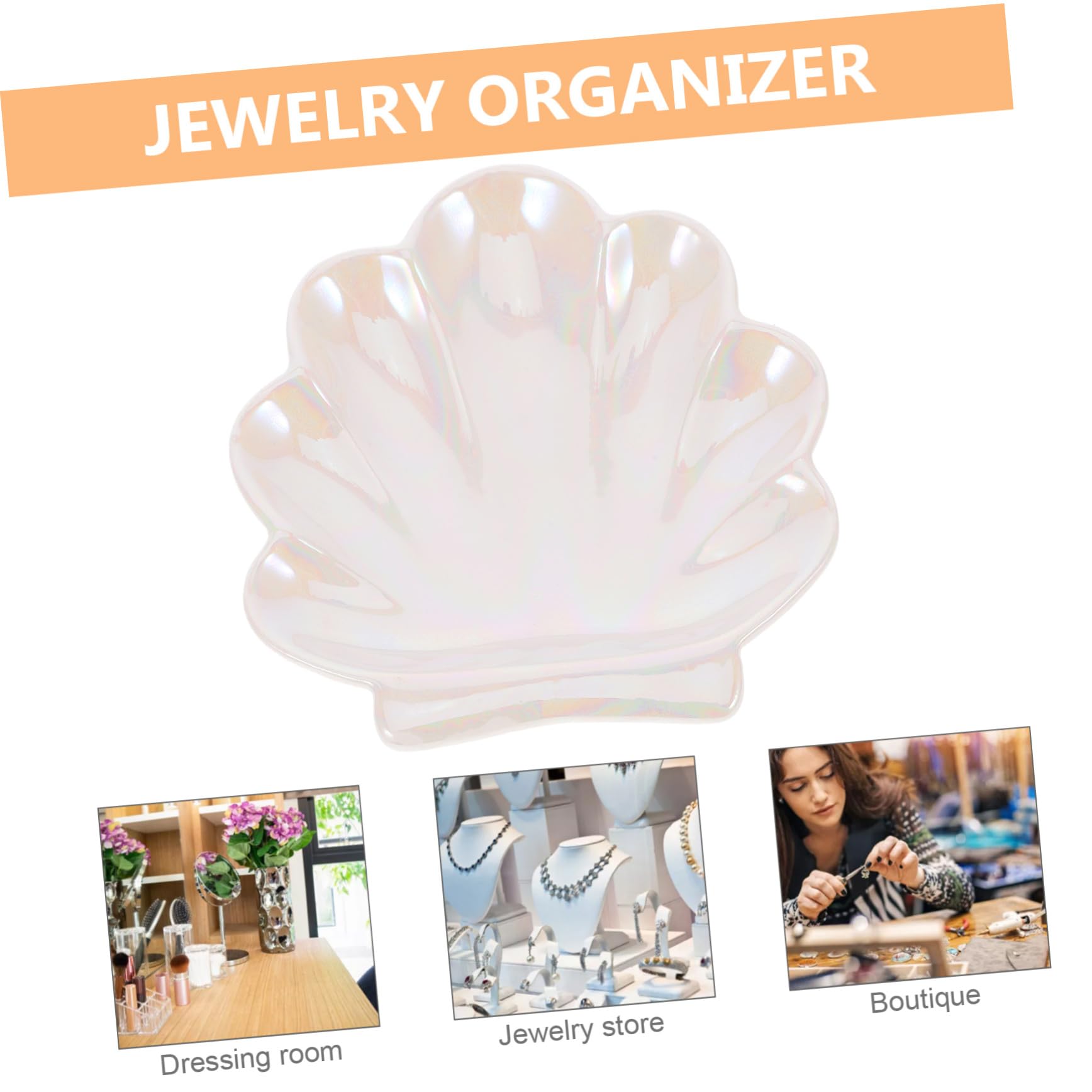 Alipis 5st Schmuck Tablett Aufbewahrungsschale Für Schmuckringe Schmuck-organizer Schmuck-schmuck-tablett Ringspeicherplatte Keramikschale in Muschelform Ringschale Weißes Porzellan