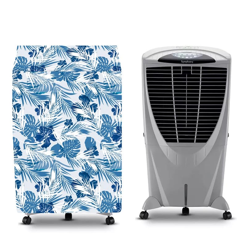 Image of Cooler Cover Compatible for Symphony Winter 80XL i+ 80-Litres Desert Air Cooler Waterproof, Dustproof, Size(LXBXH) 66.67X48.26X127 Cm, White Blue.