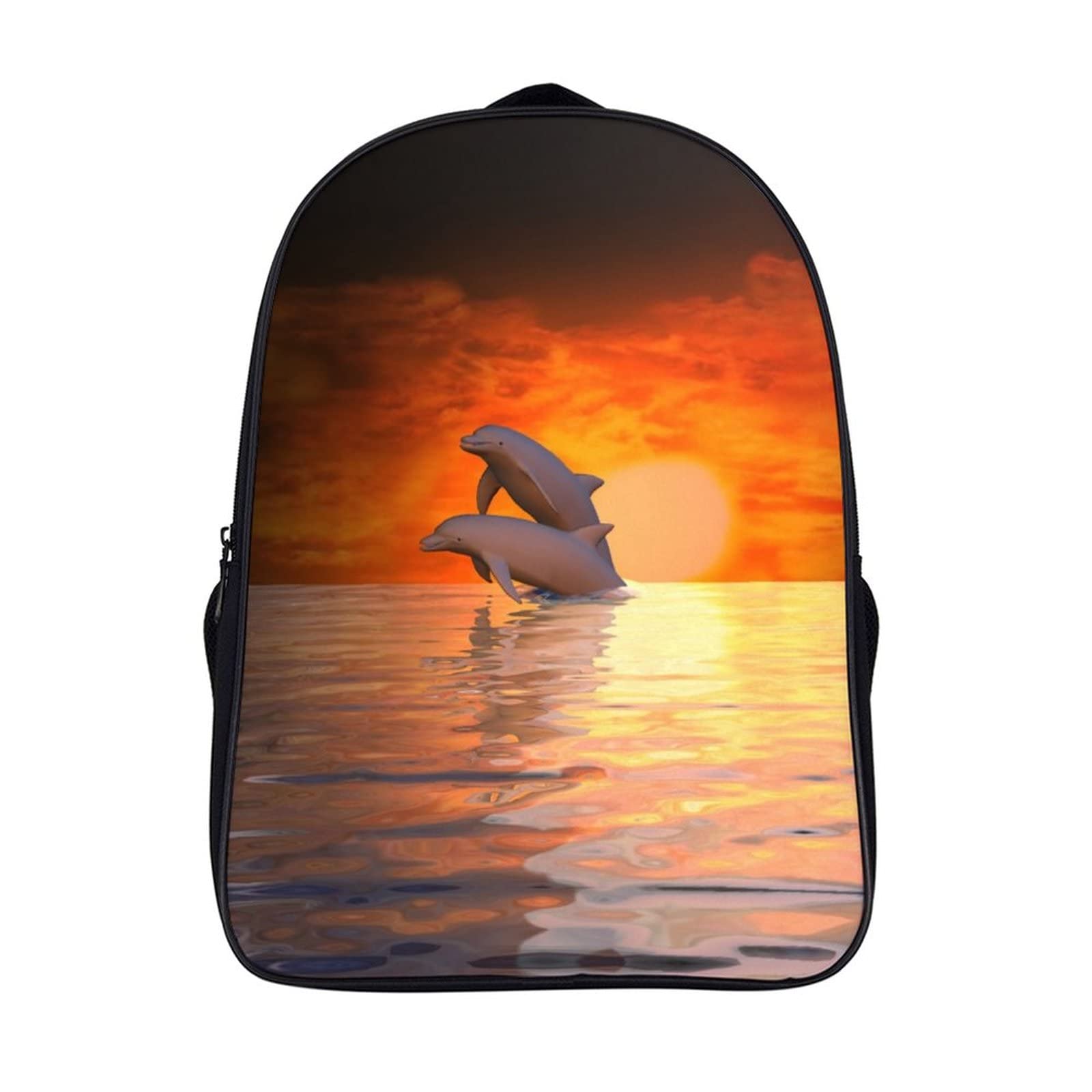 Mochila para computadora portátil impermeable con diseño de delfín para instituto y campus 7