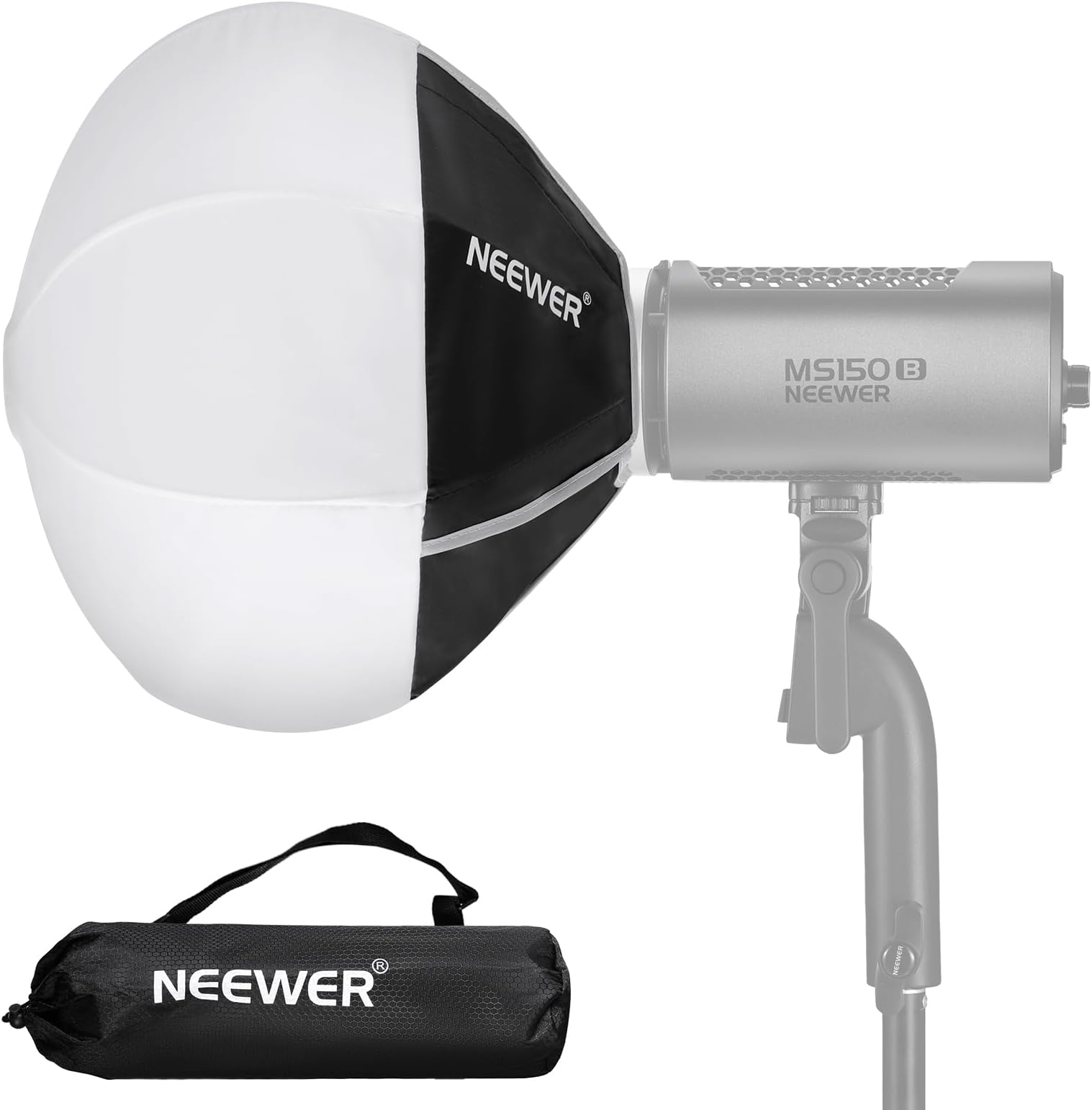 NEEWER12"/30cm Lantern Softbox with NEEWER Mount (Not Bowens Mount), Quick Release 360° Omnidirectional Light Diffuser Modifier Mini Softbox for MS60 MS60B MS60C MS150B LED Video Studio Light, NS6L