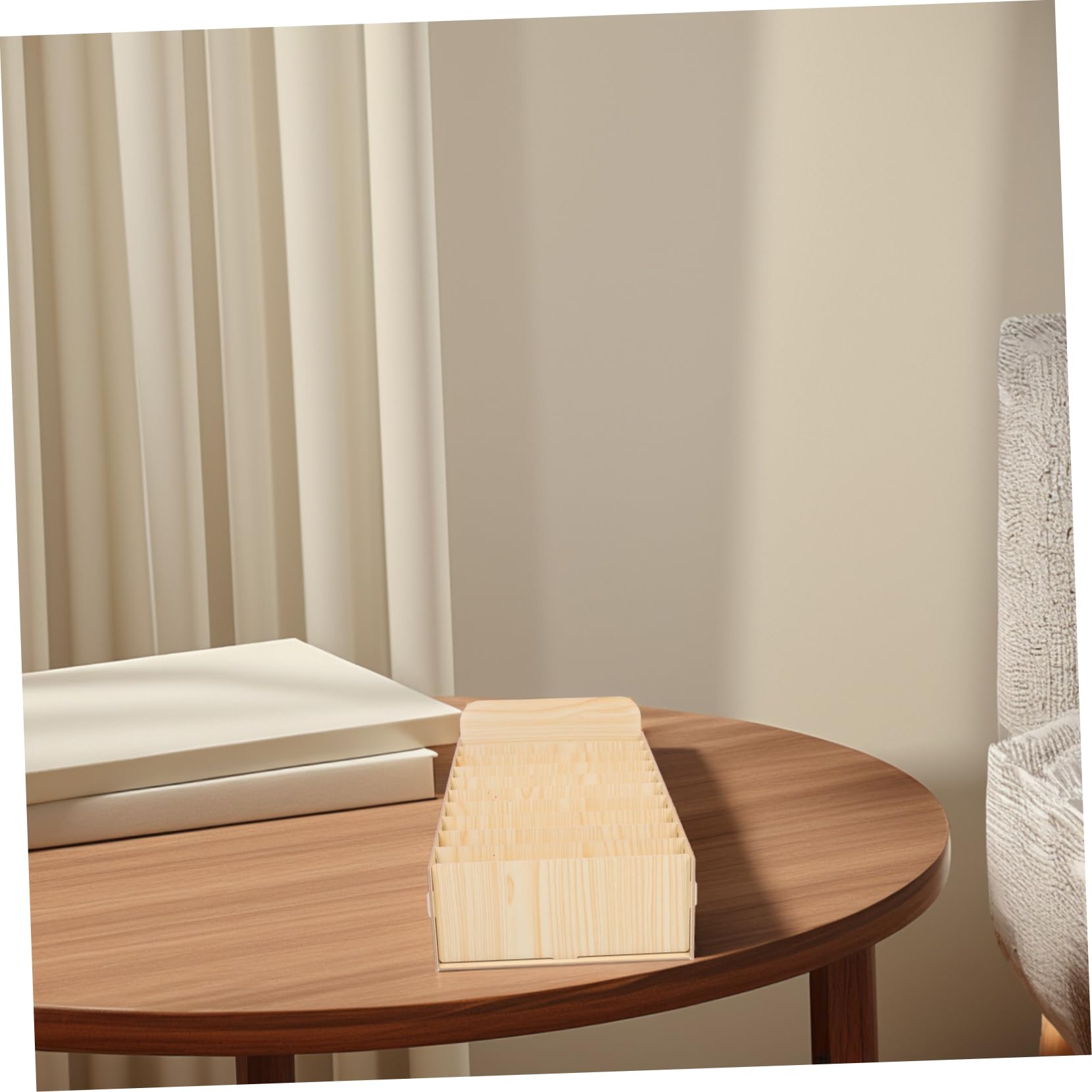 Caja Organizadora de Madera Fácil Montaje con Compartimentos Múltiples Diseño Rústico Elegante y Gran Capacidad para Oficina y Tienda para Recibos y Documentos