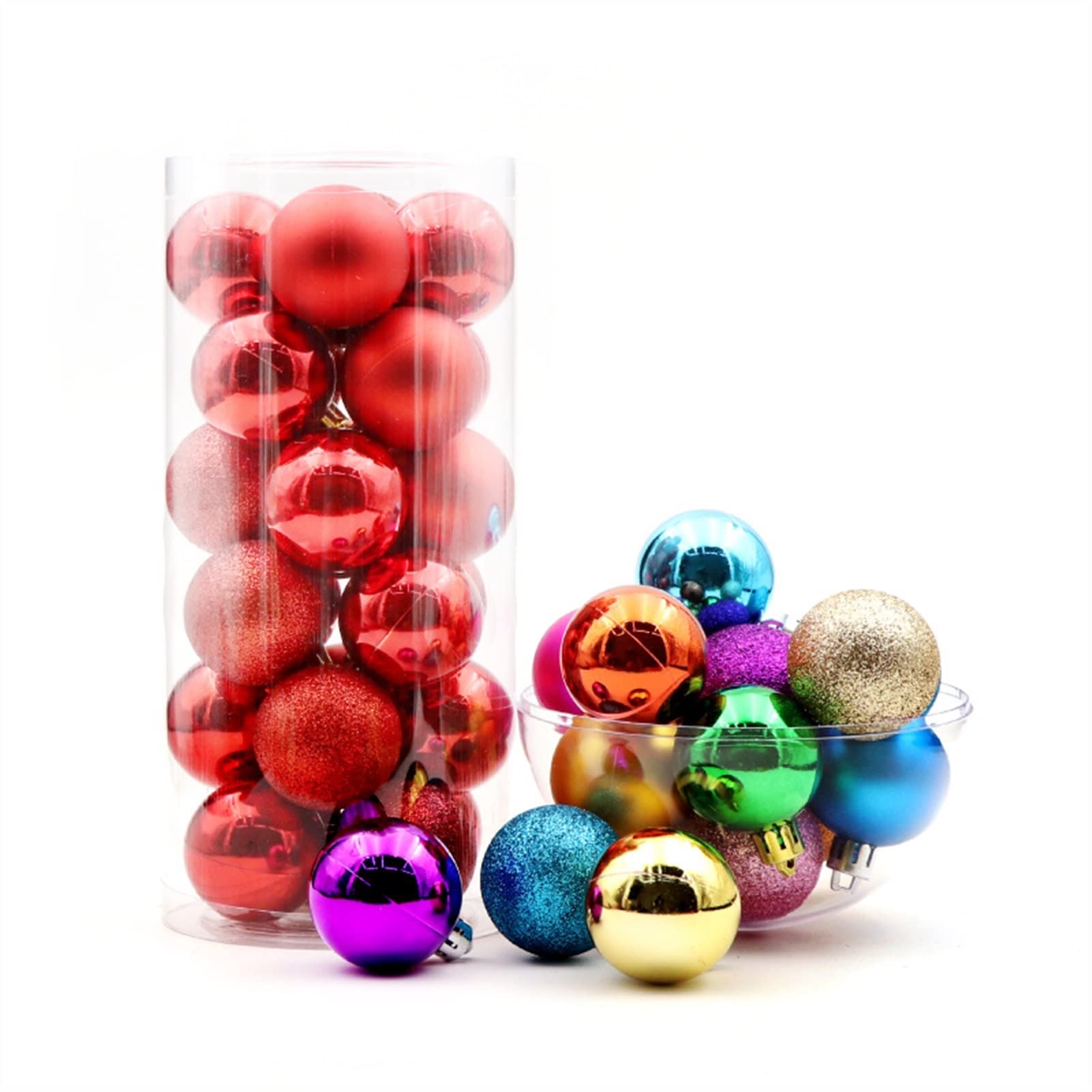 ozdoby świąteczne Dom Dzieci Prezenty na Nowy Rok 24 sztuk/zestaw Ozdoby na choinkę Ozdoba świąteczna Bombka w kształcie bombki Xmas Party Wiszące dekoracje w kształcie kulek Bombka świąteczna (Rozm