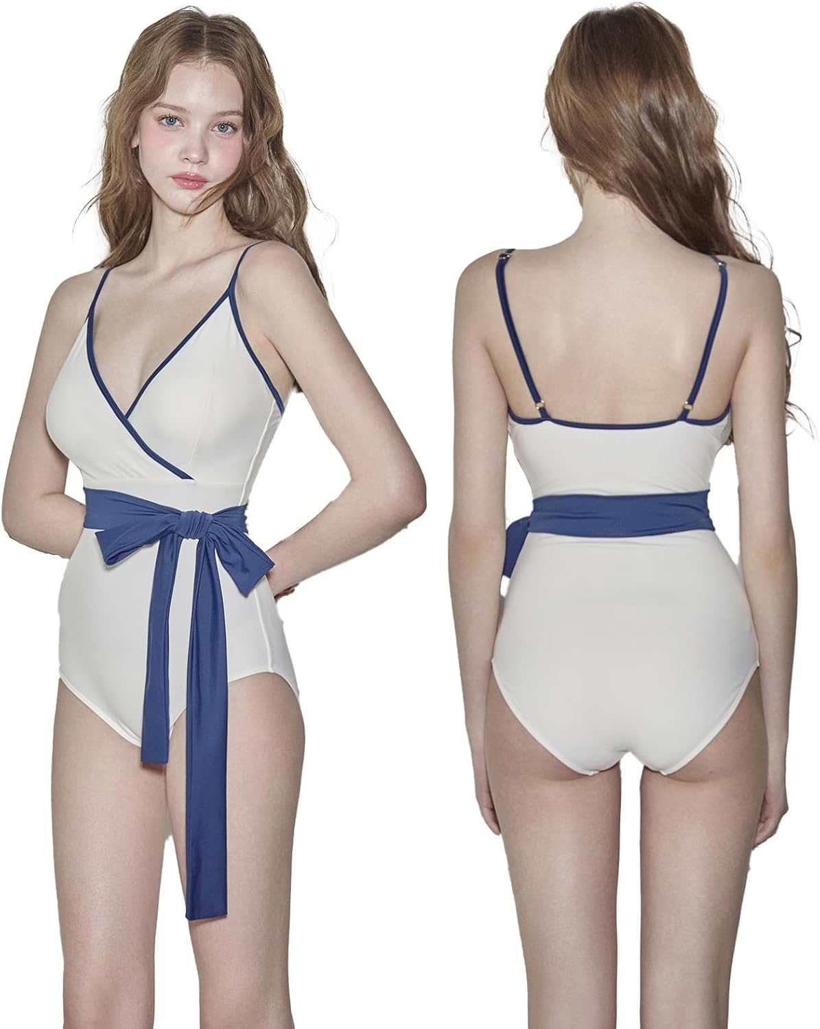三愛水着楽園 フリルデザイン セパレート水着 ホワイト・ブルー 三愛