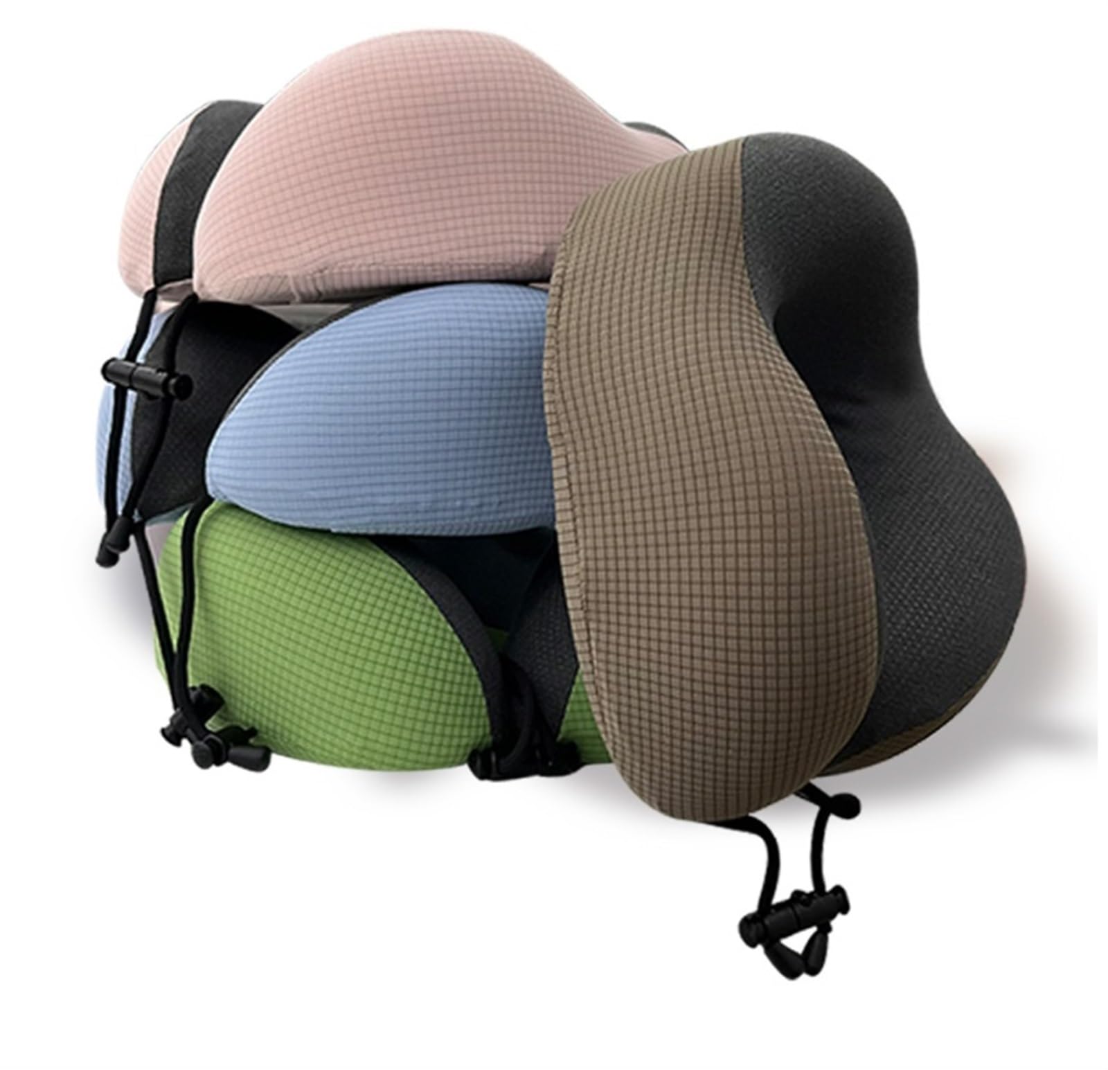 Cojín De Viaje Avión Almohada De Viaje Espuma Viscoelástica para El Cuello, Licra para Avión, Portátil Coche Tren Oficina(Blue)