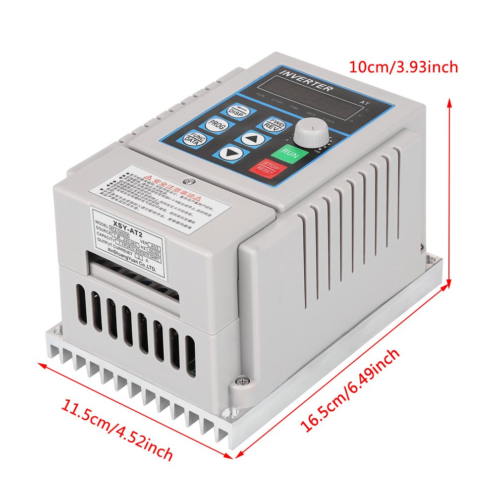 Walfront Variador de Frecuencia VFD de 0.45 kW Inversor Variable de Controlador de Velocidad para el 220 V AC Motor