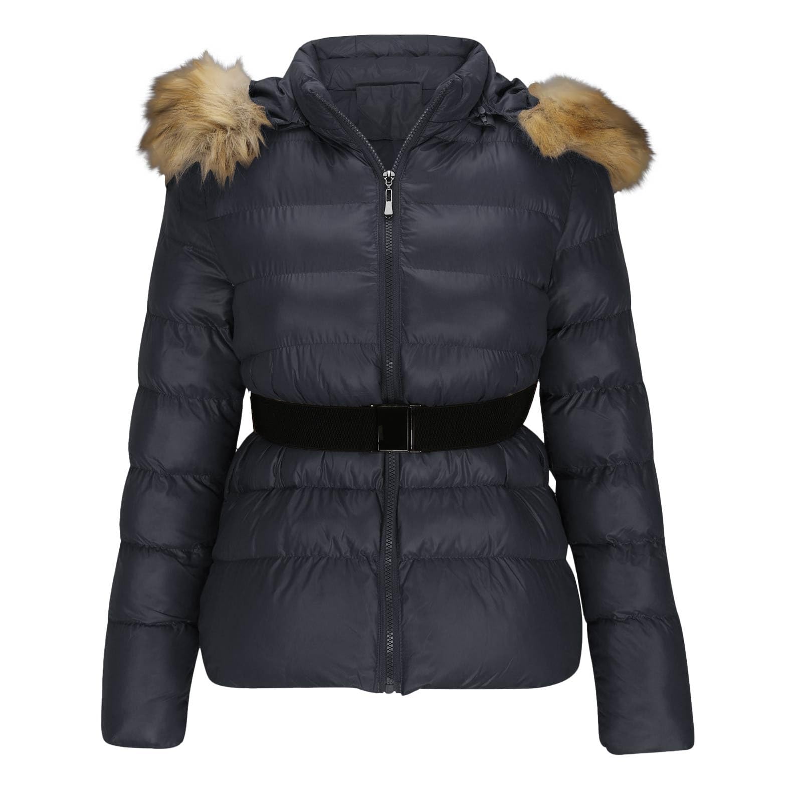 Produktbild von Glänzende Daunenjacke Damen – Kurze Winterjacke Mit Kapuze, Warm & Wasserabweisend – Moderner Streetwear-Look Für Freizeit & Outdoor