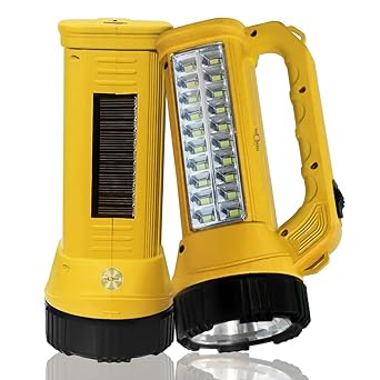 Pick Ur Needs Solar Emergency Rechargeable LED Long Range Torch Search Light Emeregency Torch Light