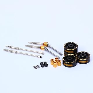 RCAWD SCX24 Lengthen CVD Drive Shaft Set +7mm & Counterweight Wheel hex Nuts for Axial 1/24 SCX24 Driveshaft Upgrade Parts