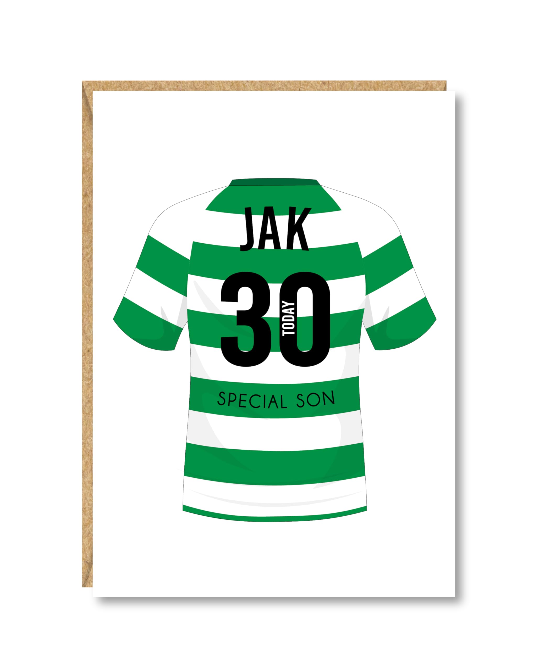 Large A5 Personalised Football Birthday Card, Celtic Colours, 18th, 21st, 30th, 40th, 50th, 60th, 70th, 80th, Son, Grandson, Nephew, Friend, Dad, Uncle