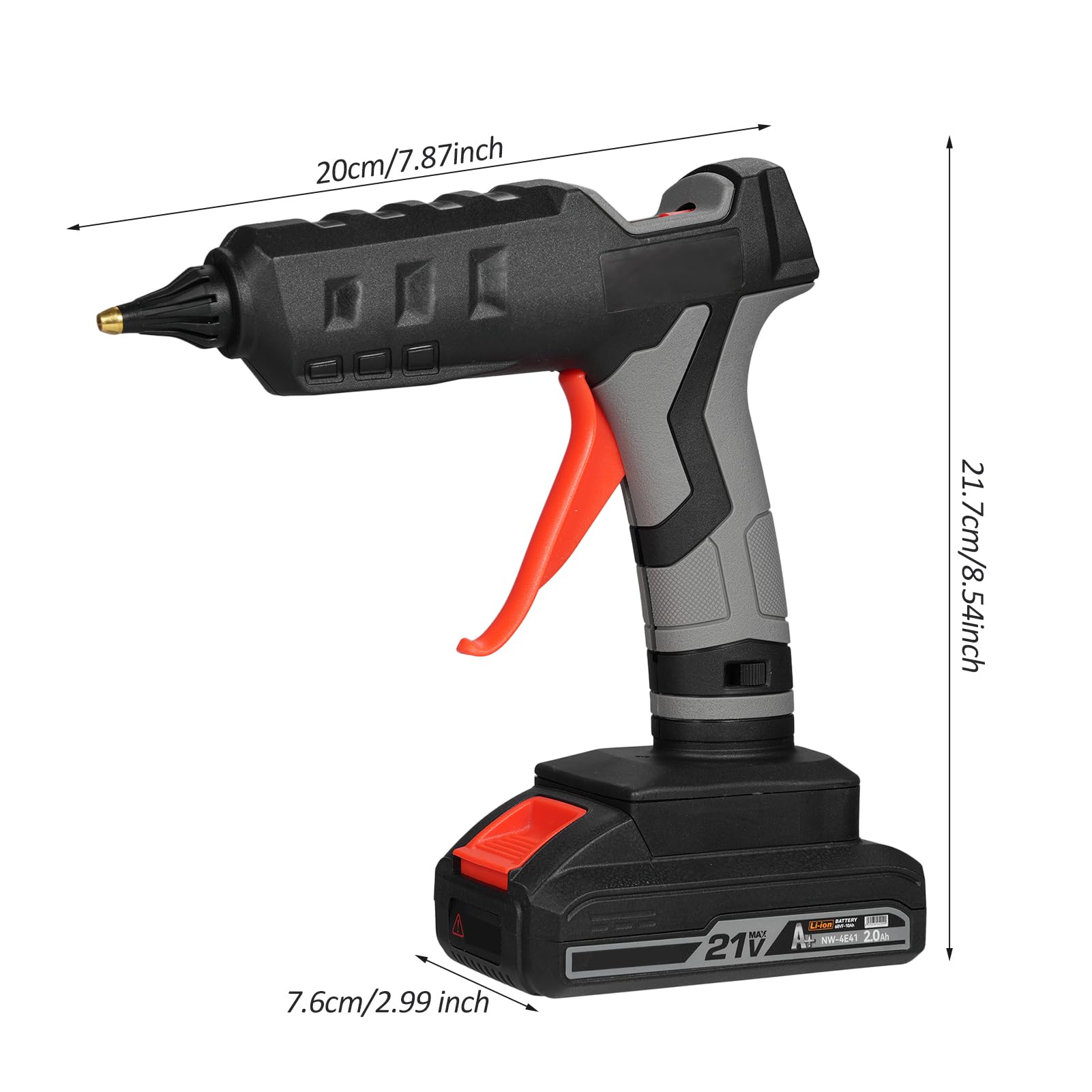 Macchina per colla a caldo elettrica 21V 60W Macchina per estrusione di colla al litio portatile senza fili Applicatore per colla a caldo senza gocciolamento Riscaldamento rapido con