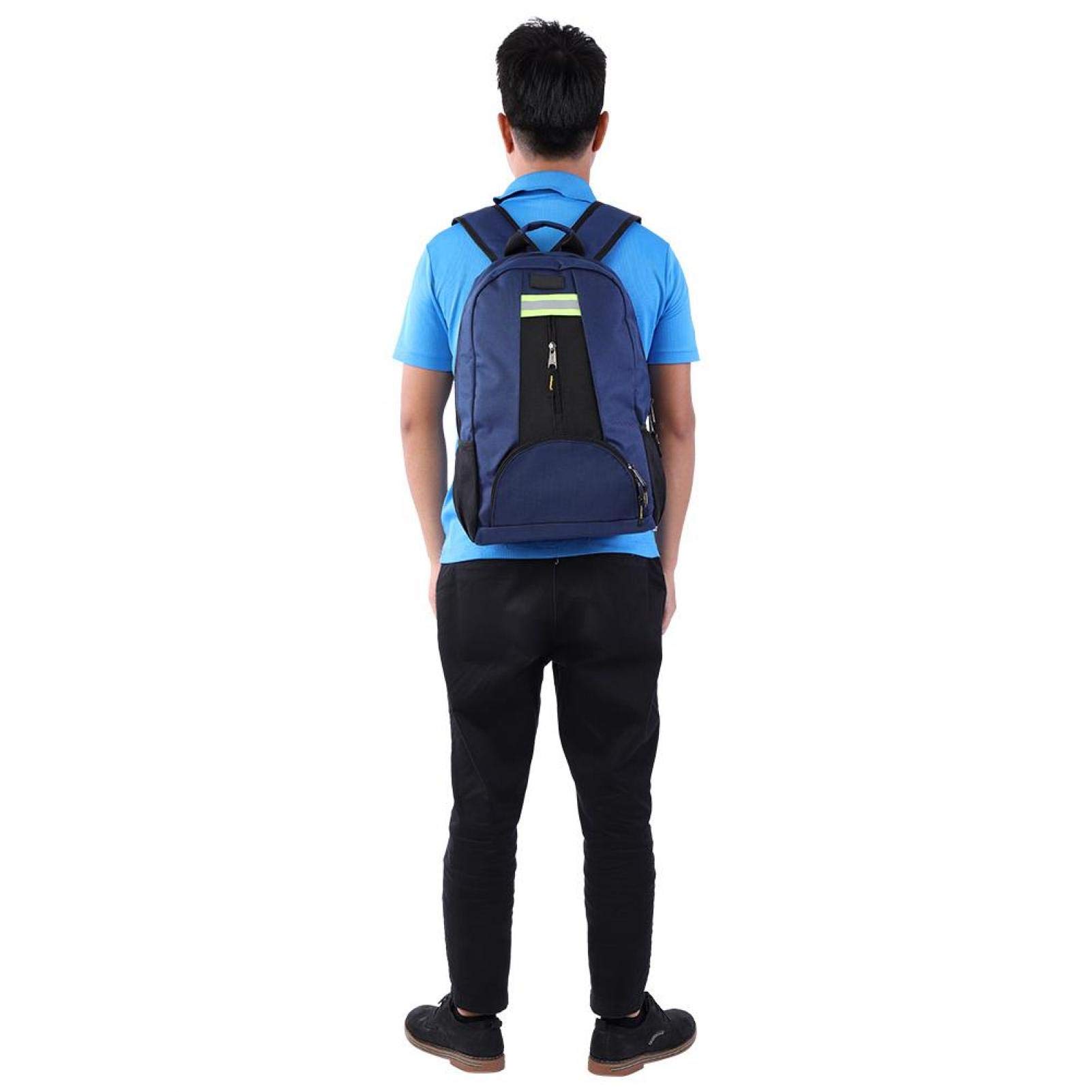 Sac à dos sac à outils, tissu Oxford 1680D avec revêtement PVC, rangement soigné, sac à dos réglable multi-poches pour outils, sac de rangement pour sac résistant à l'usure électricien réparateur