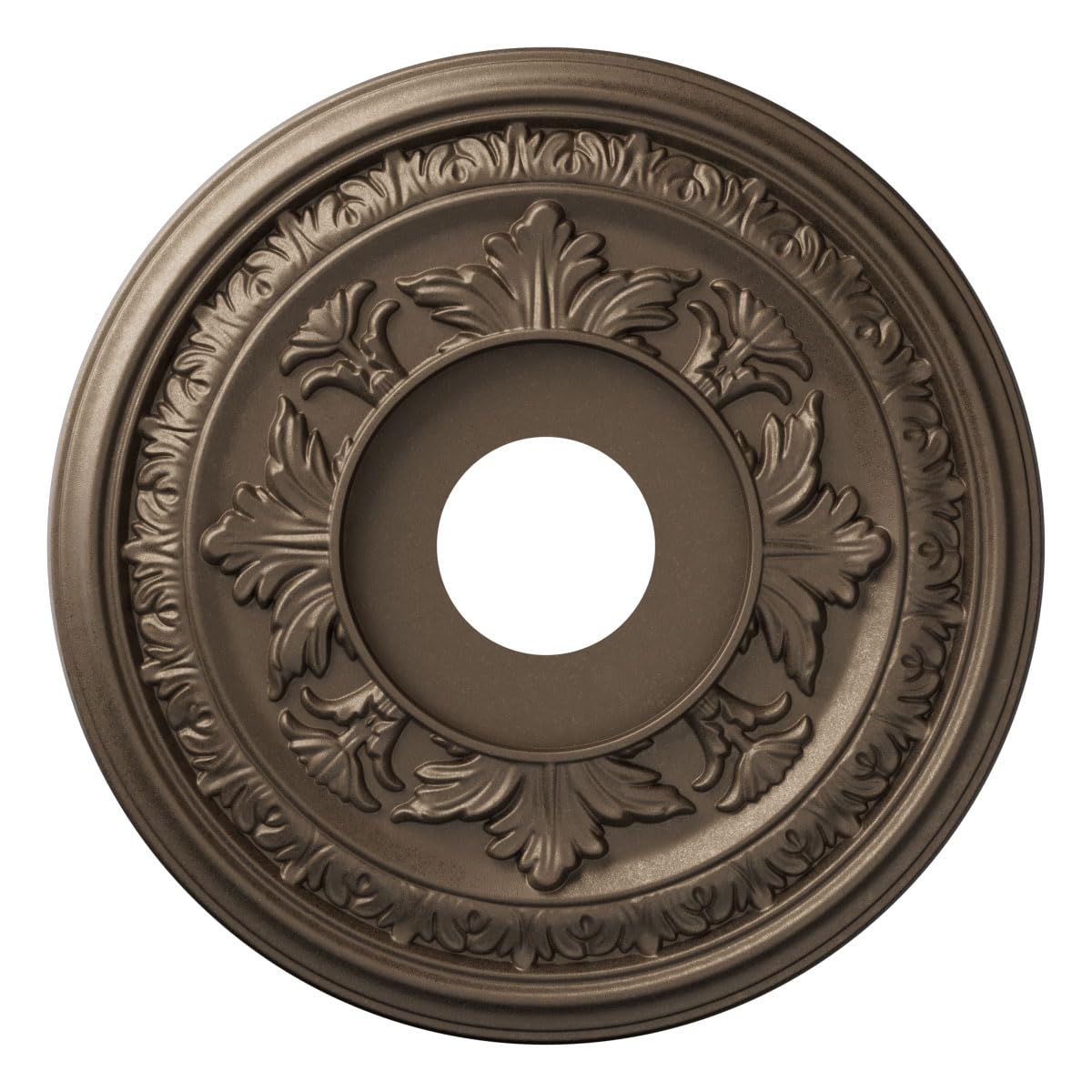 16"OD x 3 1/2"ID x 1"P Baltimore Thermoformed PVC Ceiling Medallion (Fits Canopies up to 6 1/2"), UltraCover Satin London Grey