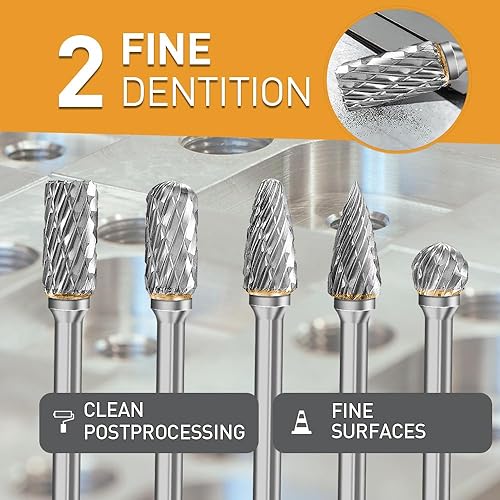 Miniatura 4 de Juego de fresas de carburo compatible con herramientas rotativas Dremel, 10 piezas de brocas para amoladora, raspa rotativa con vástago de 1/8
