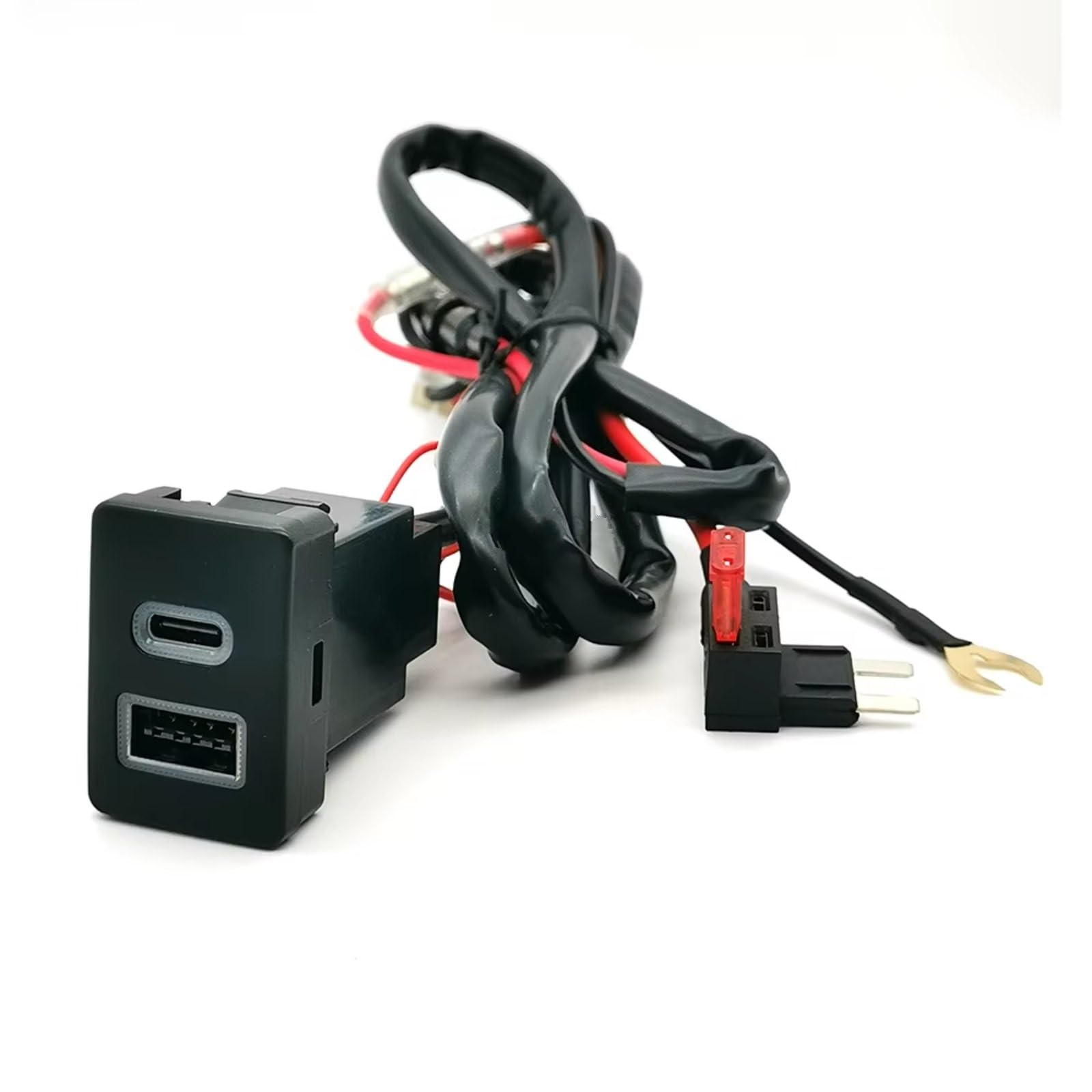 Compatible Con Toyota Para Lc76 2019-2024 Doble Para Tipo C Pd Qc3.0 Módulo Salida Carga Rápida USB 12V 24V Alta Velocidad Impermeable Puerto USB AUX Jack