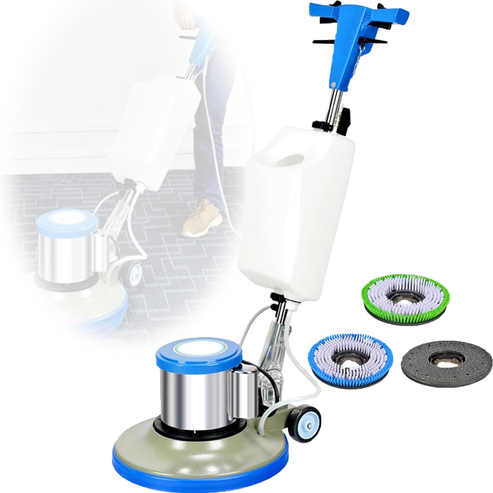 Scrubber commerciale per tappeti, lucidatrice per pavimenti commerciale, 220v Heavy Duty Tile Scrubber, lucidata cerata ricondizionata, per moquette in gomma epossidica per pavimenti in marmo e