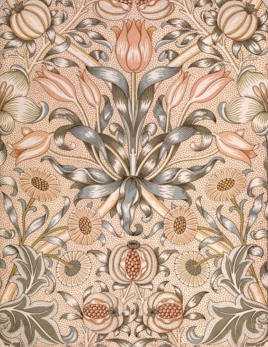 Impression d'art William Morris lys grenade image sur toile 60x90cm