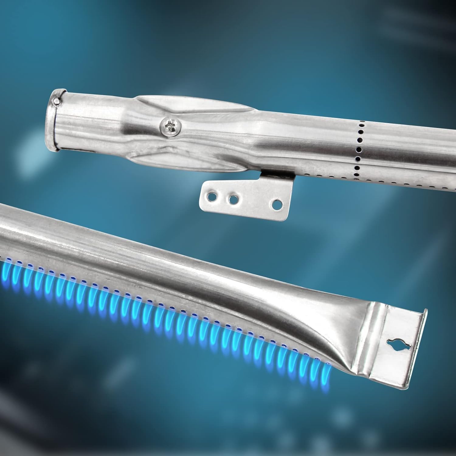 Hongso Replacement Parts Kits for Nexgrill 2 Burner 720-0864M Grill, 16 15/16" Grates, Heat Plates and Burner Tubes for Nexgrill Evolution Infrared Plus Deluxe 720-0864M, Megamaster 720-0864MA Models