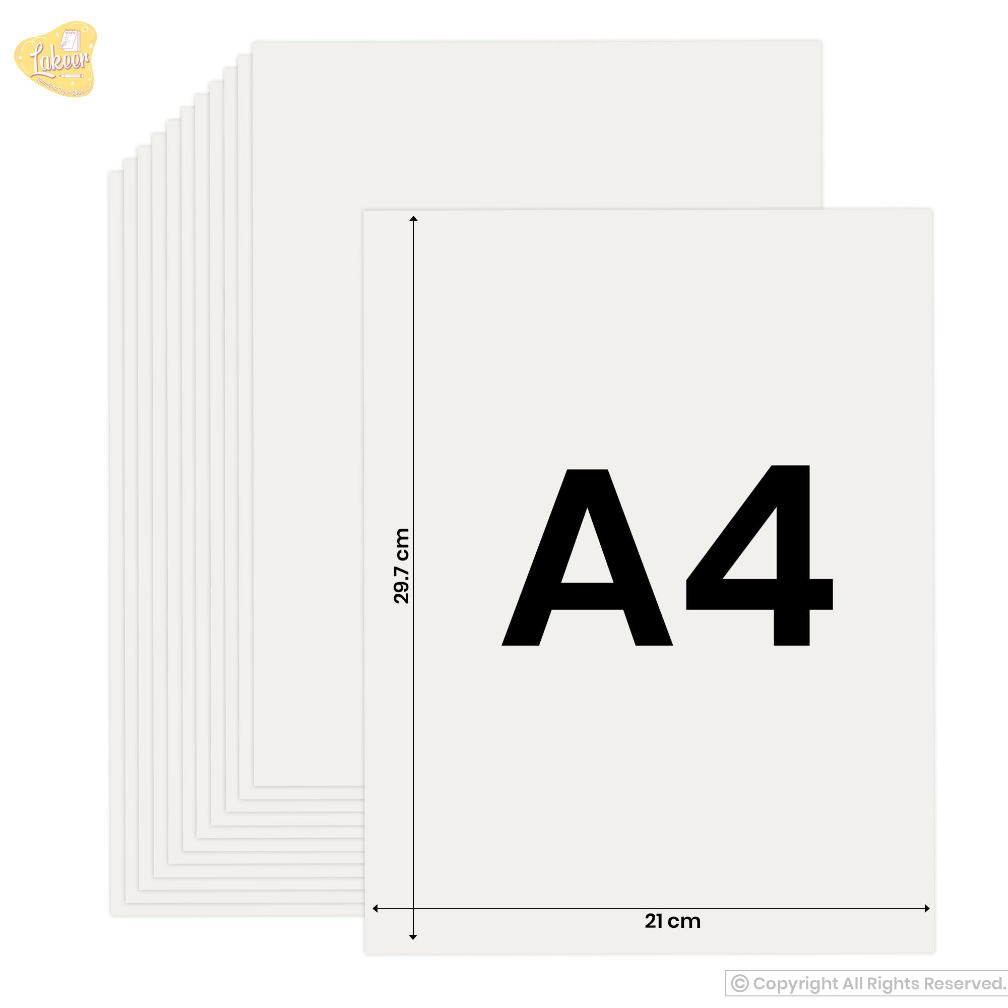 Lakeer A4 Off White Paper | 175 GSM Colour Cardstock Paper-Pack of 100 Sheets, for Art, Craft & Project Work, Printing, Etc.