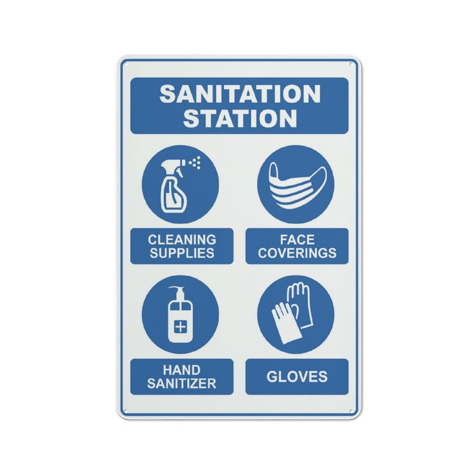 Sanitation Station Sign Metal Signs 12X8 Inch Rust Free Aluminum,Uv Ink Printing,Durable/Weatherproof Outdoor For Home