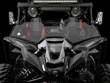 SuperATV Scratch Resistant Half Windshield for Yamaha YXZ 2016+, YXZ SE, SS, SS/SE 2017+, XR Optic Hard Coating, 1/4 Polycarbonate 250x Stronger than Glass, USA Made, Tinted