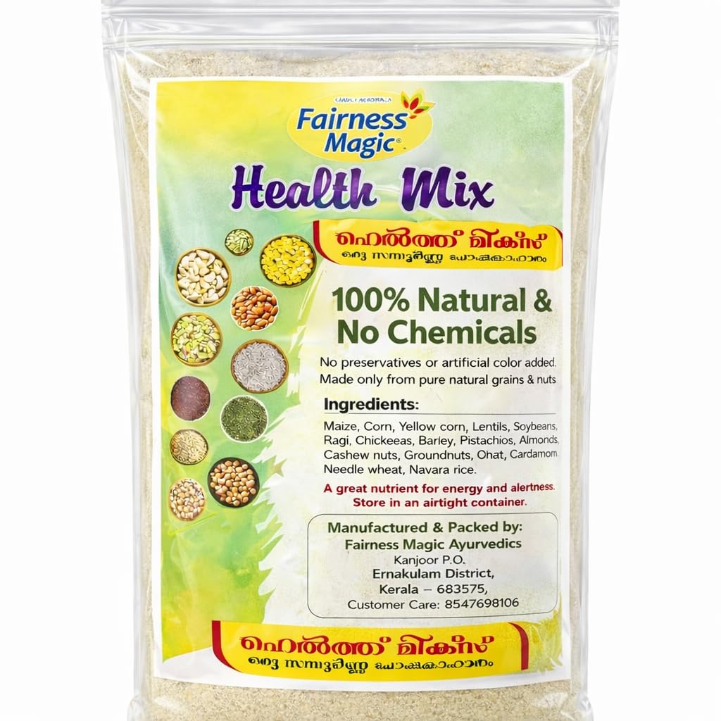 Fairness magic Natural Multi Grain Health Mix Powder | Protein & Fiber Rich Traditional Nutrition Drink | 20+ Grains, Millets & Nuts | No Added Sugar | Immunity & Energy Booster | Healthy Breakfast Mix for Kids & Adults-picture-27