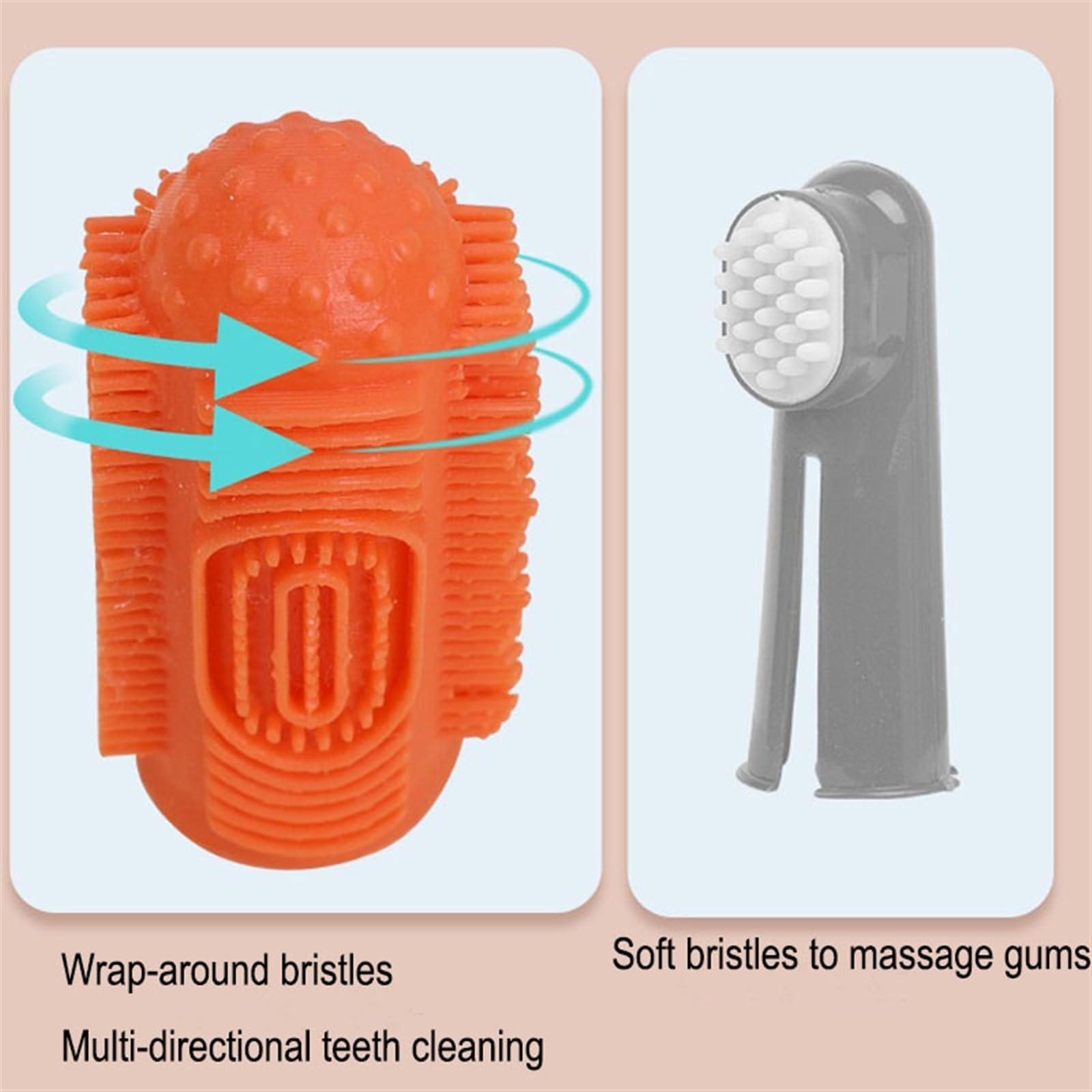 Brosse dentaire for animaux de compagnie Soins bucco-dentaires Brosse dentaire for animaux de compagnie Brosse à dents for chiens en silicone à 360 degrés for chiens de petite race, chiens de taille m