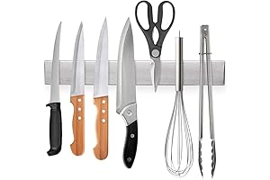 No-Drill Magnetic Knife Strip: Ninonly 12" Kitchen Utensil Holder