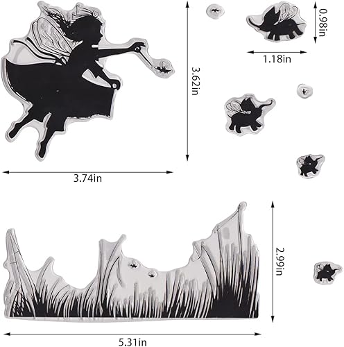 Miniatura 2 de ALIBBON Sellos transparentes de Fairy Girl para hacer tarjetas y decoraciones de álbum de fotos sellos de elefante volador sellos de silicona
