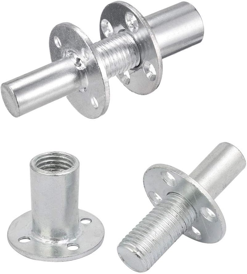 SpzcdZa M20 Thread Bard Hole Tee Nut Insert Nutsert Flange Rivet Bed Leg Fastener Carbon Steel Round Base Screw in T-Nut(M20x50x3mm)