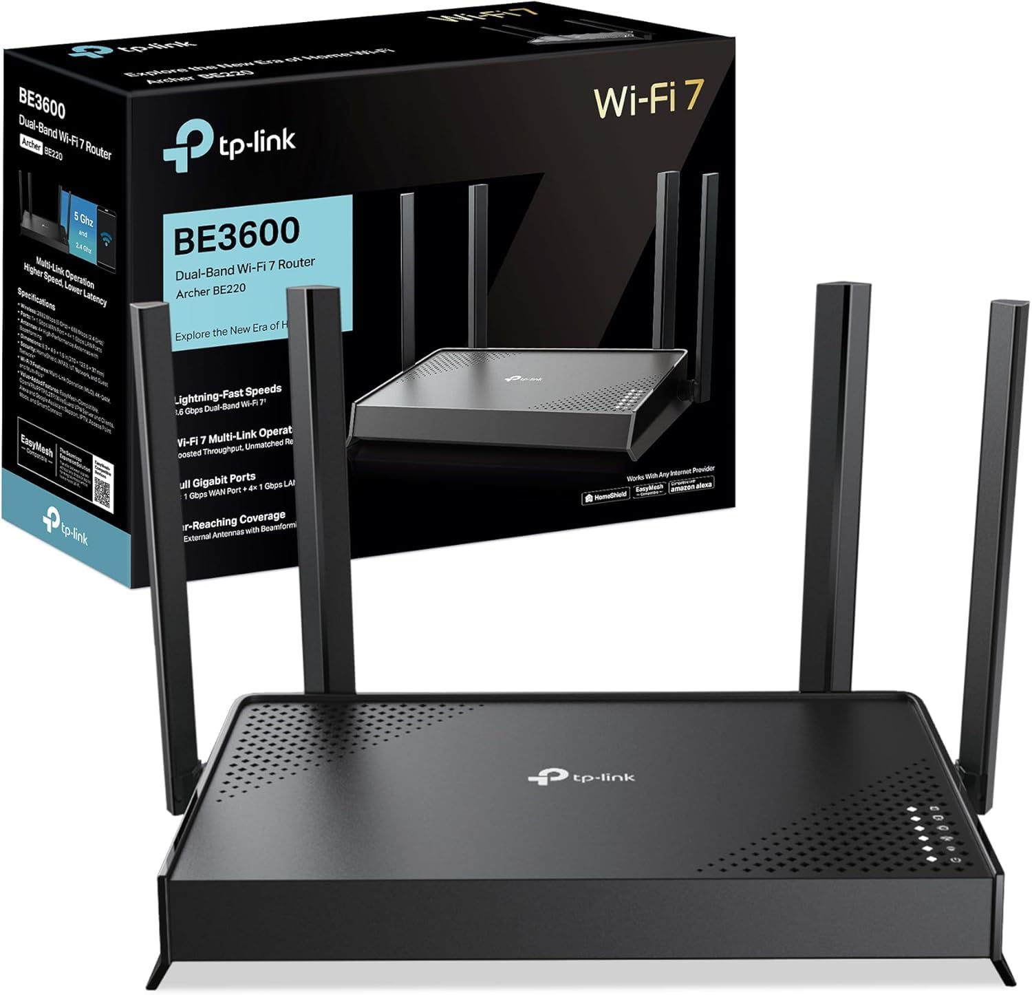 TP-Link Archer BE220 – Router Wi-Fi 7 BE3600 Dual Banda (hasta 3,6