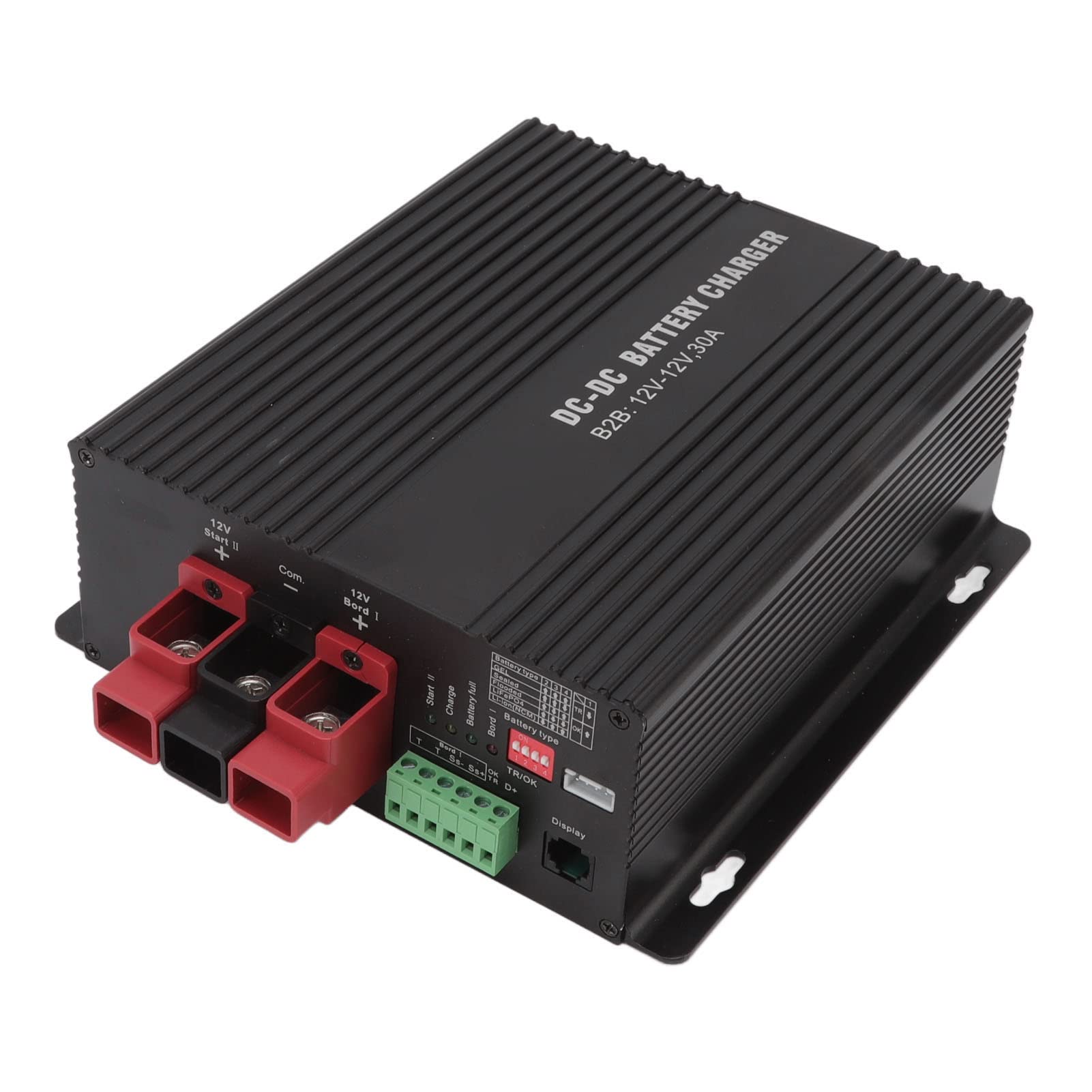 FTVOGUE Cargador de Batería de CC a CC, Controlador Solar de Aleación de Aluminio con Conexión de Aplicación Móvil 12V 30A Ideal para Automóviles y Vehículos Recreativos (B2B1230)