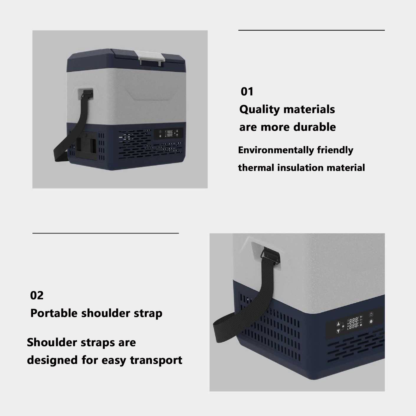 FAXIOAWA Frigorifero Doppio Uso per Auto e Casa da 12 Litri, Mini Campeggio Esterno Portatile, Piccolo Frigorifero Universale per Camion per Auto con Batteria al Litio e Bluetooth,B