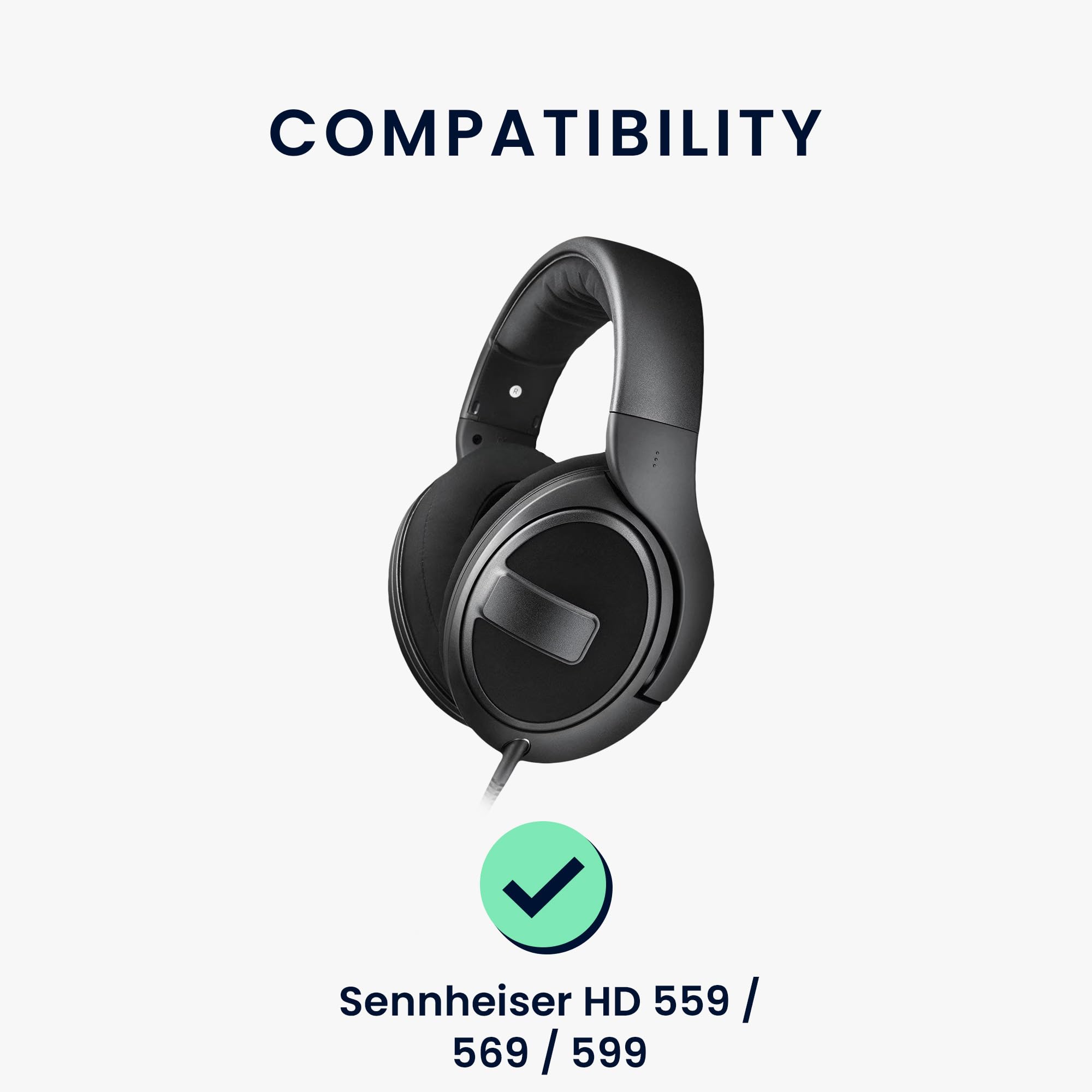 kwmobile 2x Cuscinetti auricolari compatibile con Sennheiser HD 559/569 / 599 - Cuscinetti di ricambio per cuffie Over Ear in Velour per Headphones