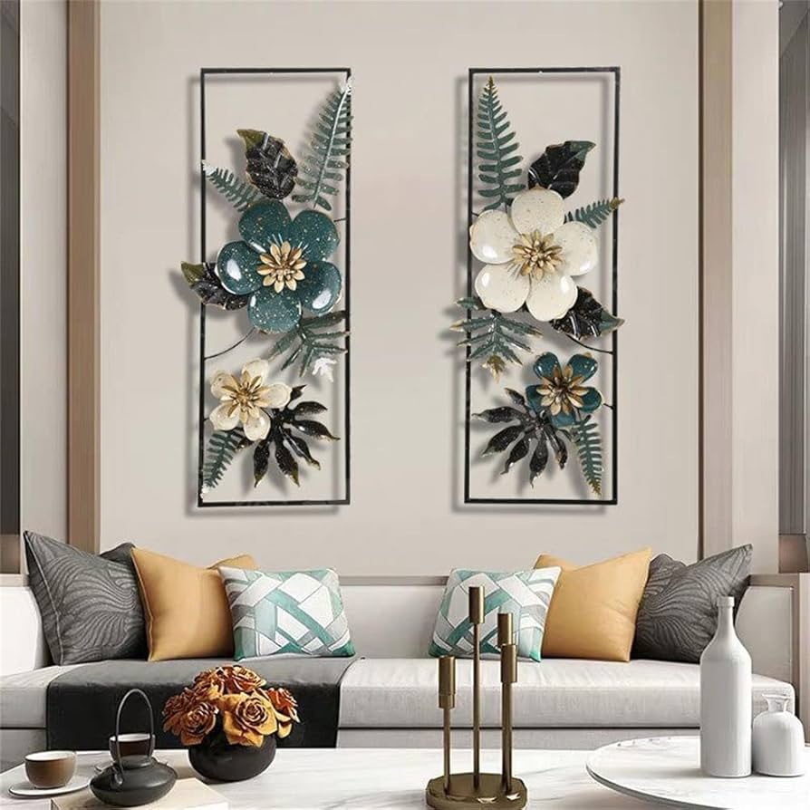 Amazon.com: YTHLZVBP Metal Wall Decor 2 Pieces Metal Wall