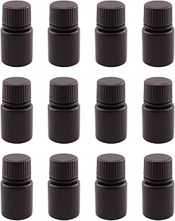 JCBIZ 12PCS 15ml Reagent Bottle Liquid Storage Container Plastic Lab Bottles Sample Bottles