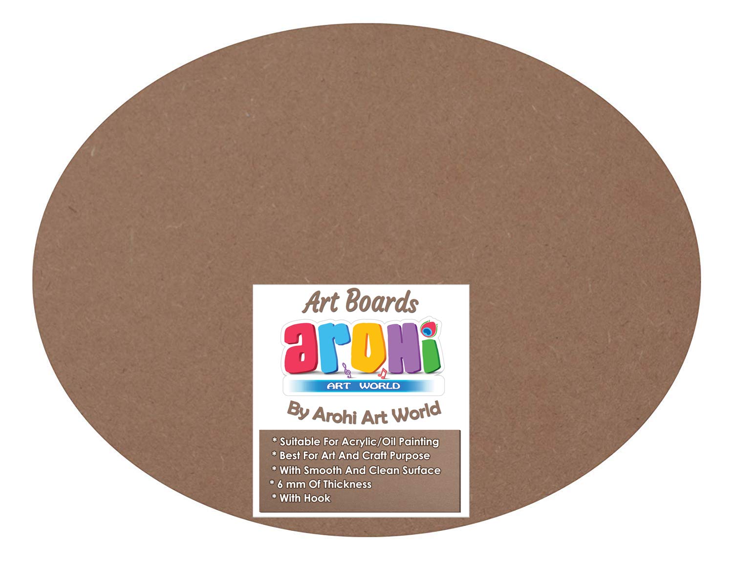 Oval MDF Art Board ForDIY Art Projects Size: 24x18 Inches Thickness 6mm-image-32