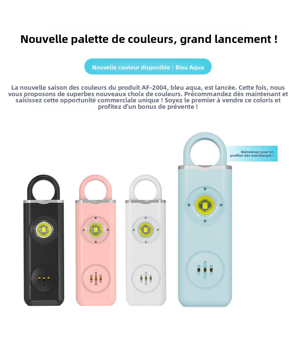 Version améliorée vigipulse Alarme de Poche 2026, avec lumière LED Alarme pour autodéfense, Porte clé Alarm pour Femmes Hommes Enfants et Personnes Gées (Rose)