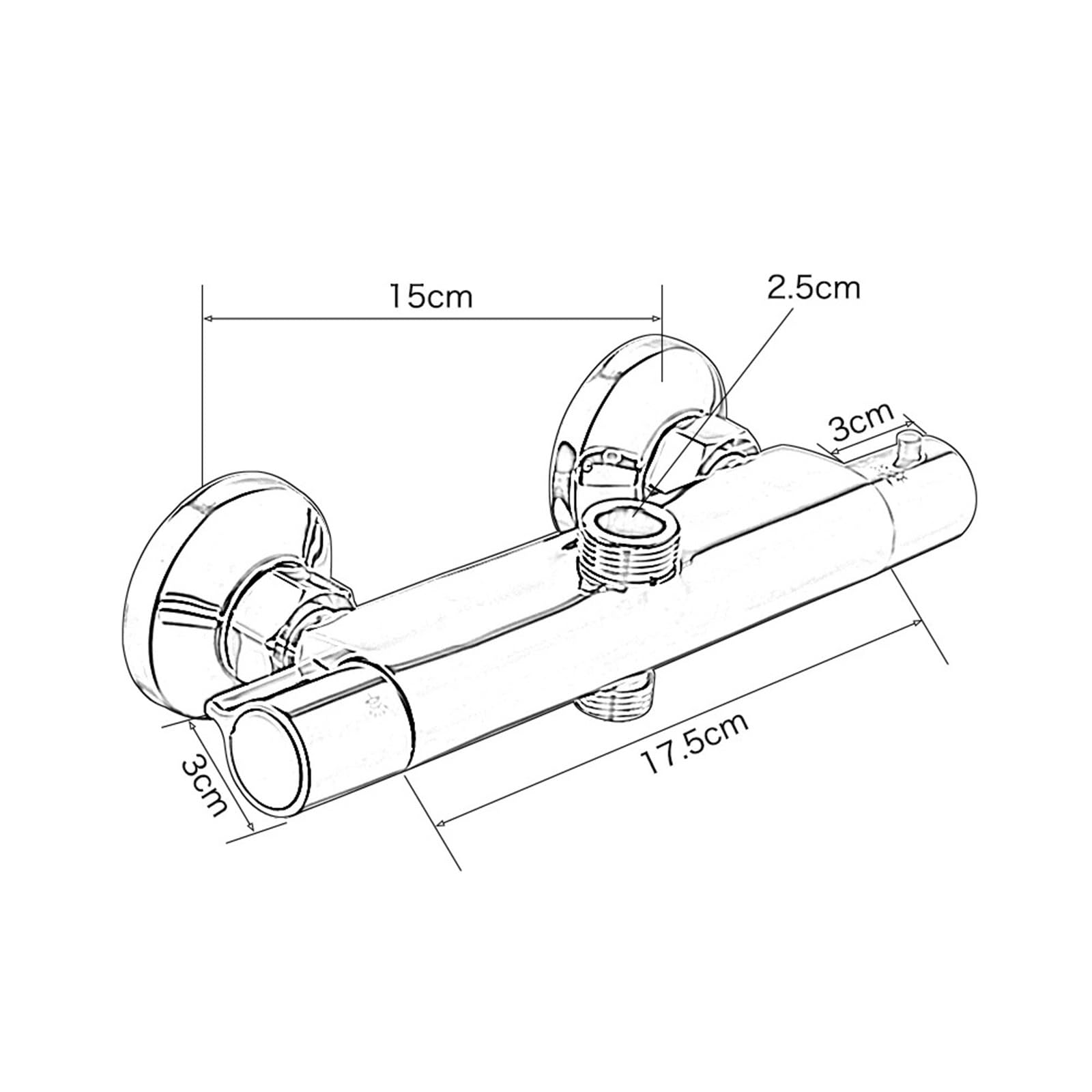 Grifo de ducha termostático for baño, mezclador pared, control temperatura, lluvia, cromado, doble salida Para Baños y Bañeras