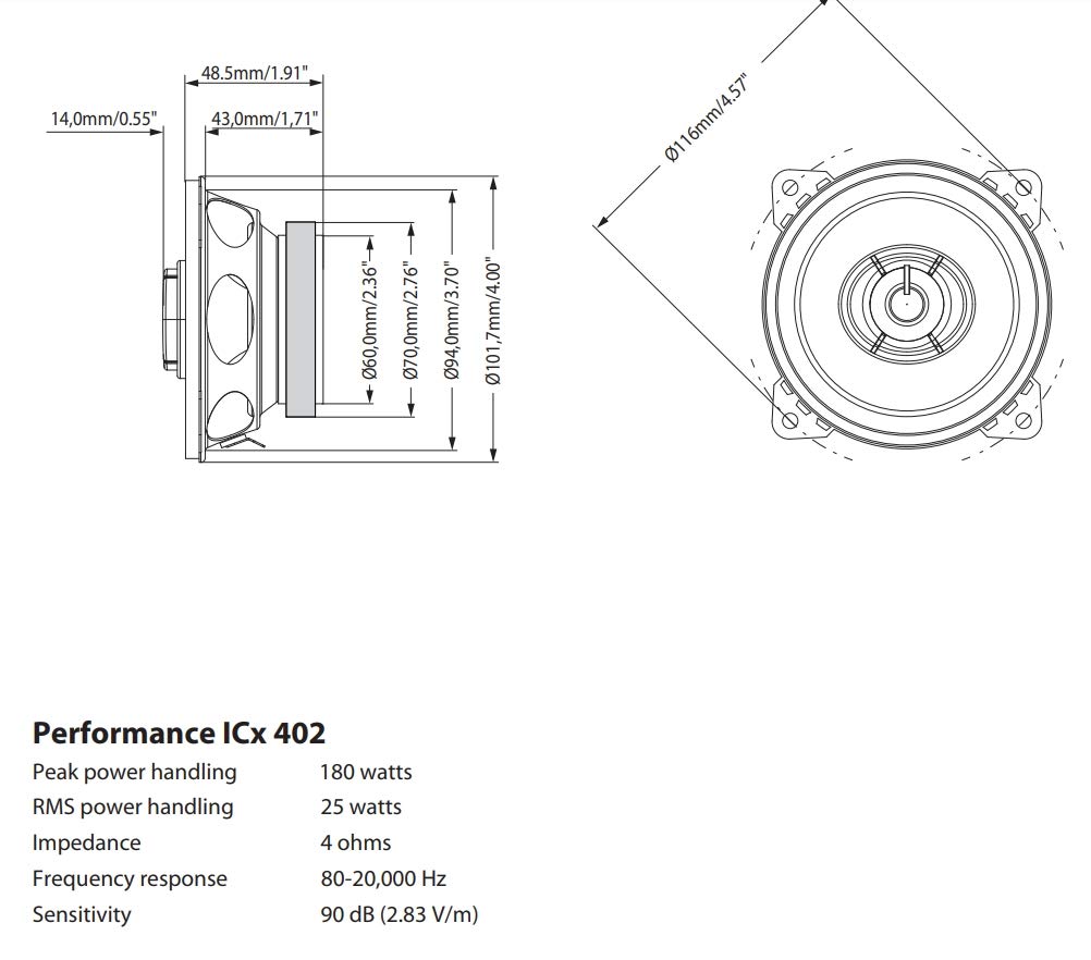Car Speaker Blaupunkt icx402 4 "100 mm 180 W