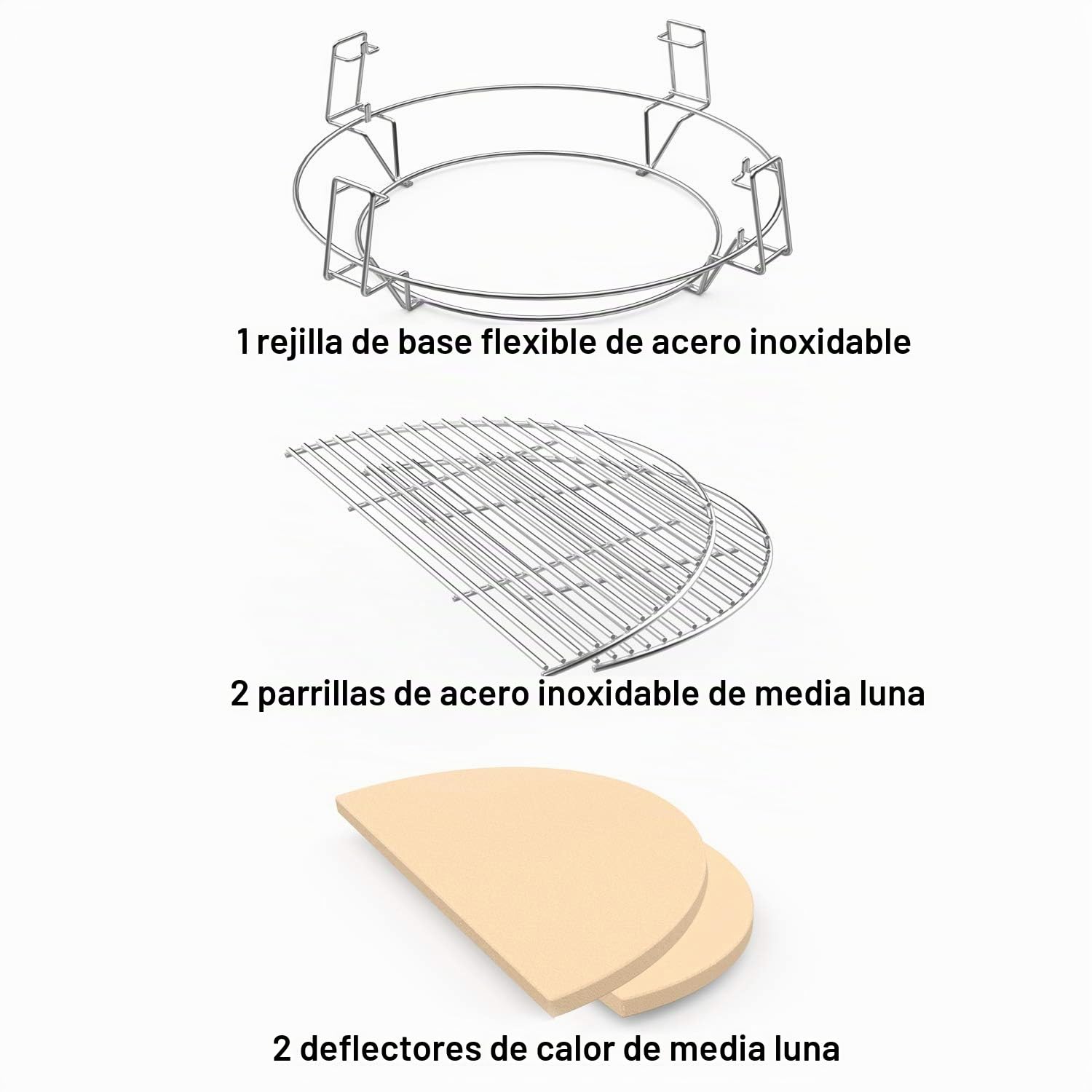 Onlyfire Parrilla con Deflectores de Calor Combo Barbacoa Accesorios para Weber de Carbón 57cm