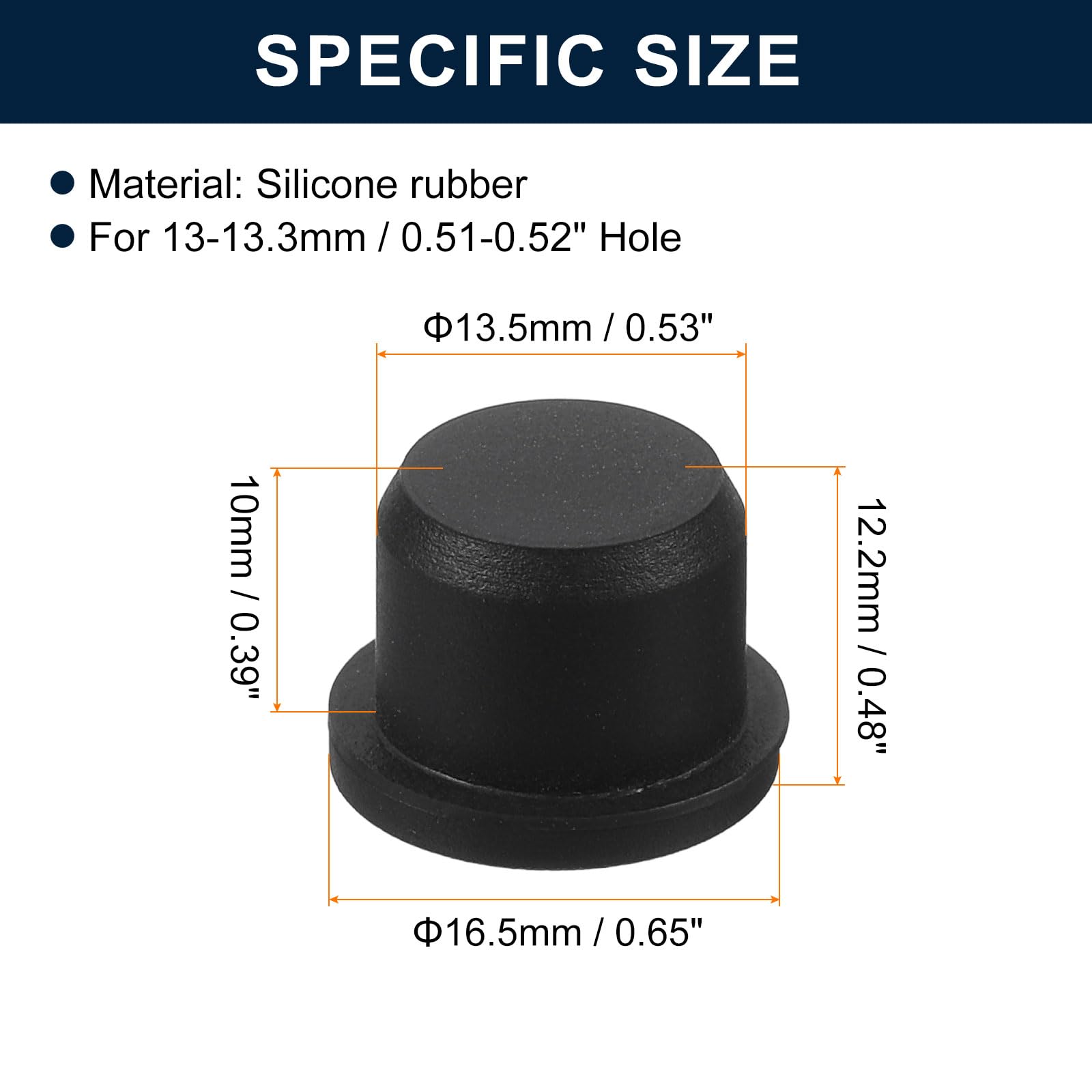 Produktbild von QUARKZMAN 2 Stück Gummimuffen Top Hat – 45 Mm Bohrloch, 35 Mm Innendurchmesser, Silikon, Schwarz, Für Kabeldurchführungen In Auto, Maschinen Und Elektronik