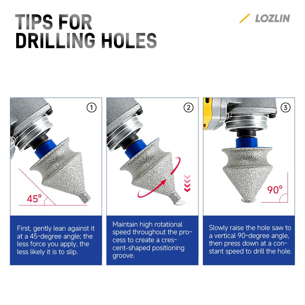 Broca de chaflán de diamante 4 en 1 para amoladora angular, cabezal de molienda biselado de diamante para biselar, ampliar agujeros, pulido, recorte de arco, apto para granito, mármol, azulejos