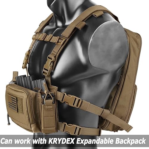 Miniatura 4 de KRYDEX Aparejo táctico para el pecho con triple 5.567.62 Mag Pouch Insert 0.354 in Mag bolsas y arnés X